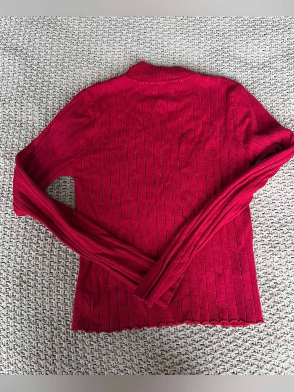 F21 Red Ribbed Sweater - Picture 2 of 3
